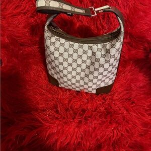 Authentic Gucci Beige and Brown Shoulder Bag